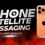 An iPhone displaying a satellite connection icon in a remote. An iPhone 14 or newer model demonstrating the satellite connectivity feature, allowing users to send messages in areas without cellular or Wi-Fi. The image highlights the crucial role of iPhone satellite messaging for emergency and remote communication in challenging environments.