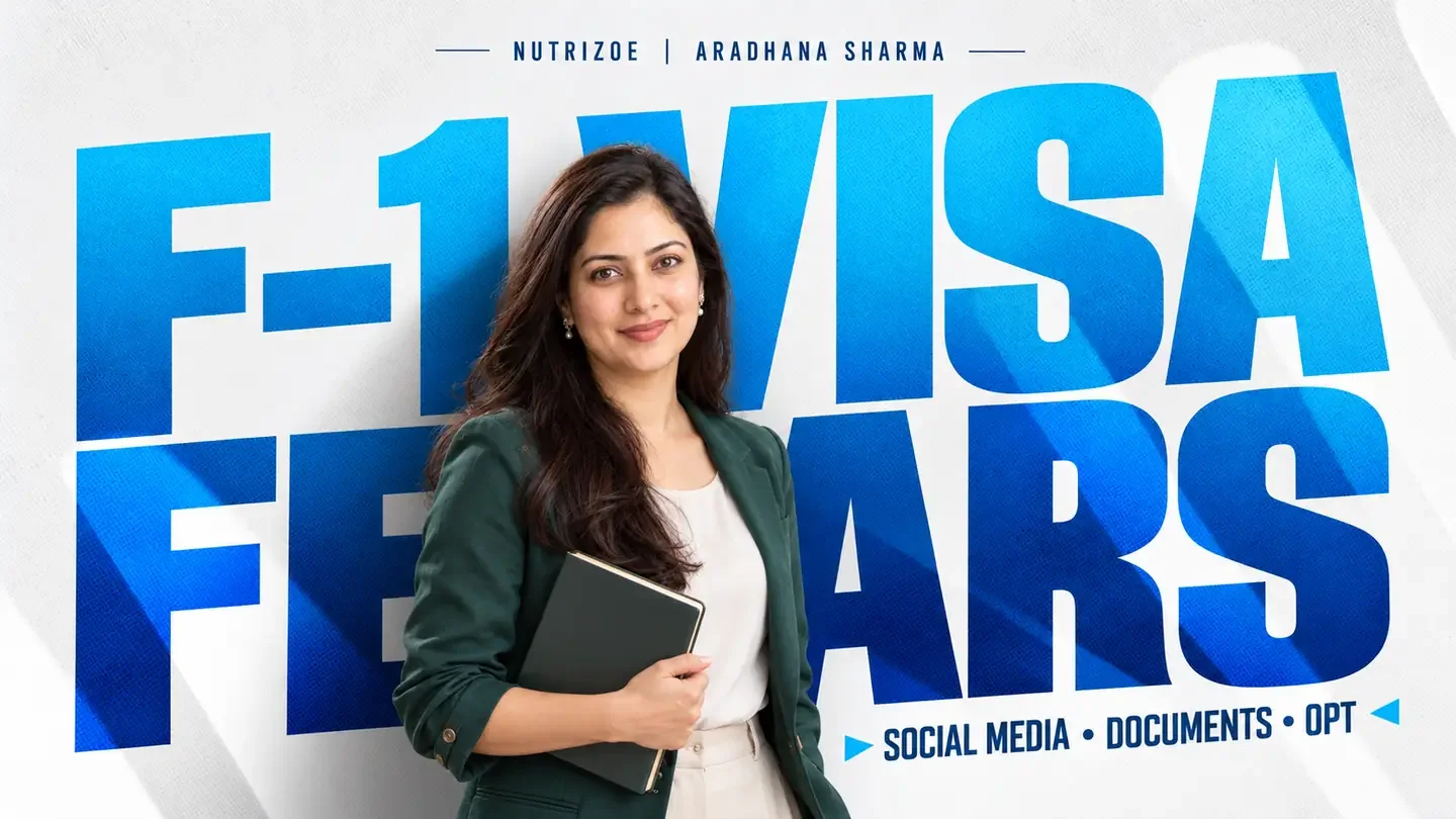 Aakruthi shared her F-1 visa rejection fears in India with Aradhana Sharma, raising the questions Indian students ask about social media screening, financial documents, and OPT employment.